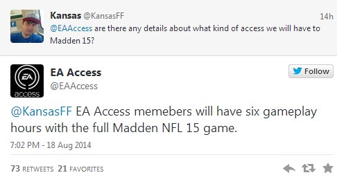 Madden NFL 15'in demosu kaç saat sürecek? Madden NFL 15'in demosu kaç saat sürecek?