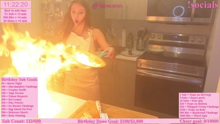 Twitch yayıncısı neredeyse mutfağı yakıyordu Twitch yayıncısı neredeyse mutfağı yakıyordu