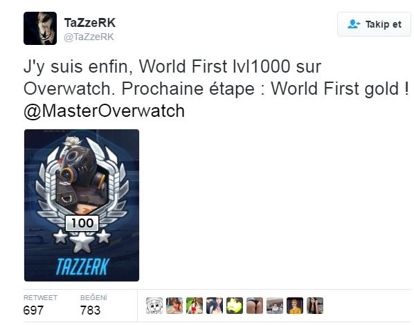 Overwatch'de 1000. seviyeye ulaşıldı Overwatch'de 1000. seviyeye ulaşıldı