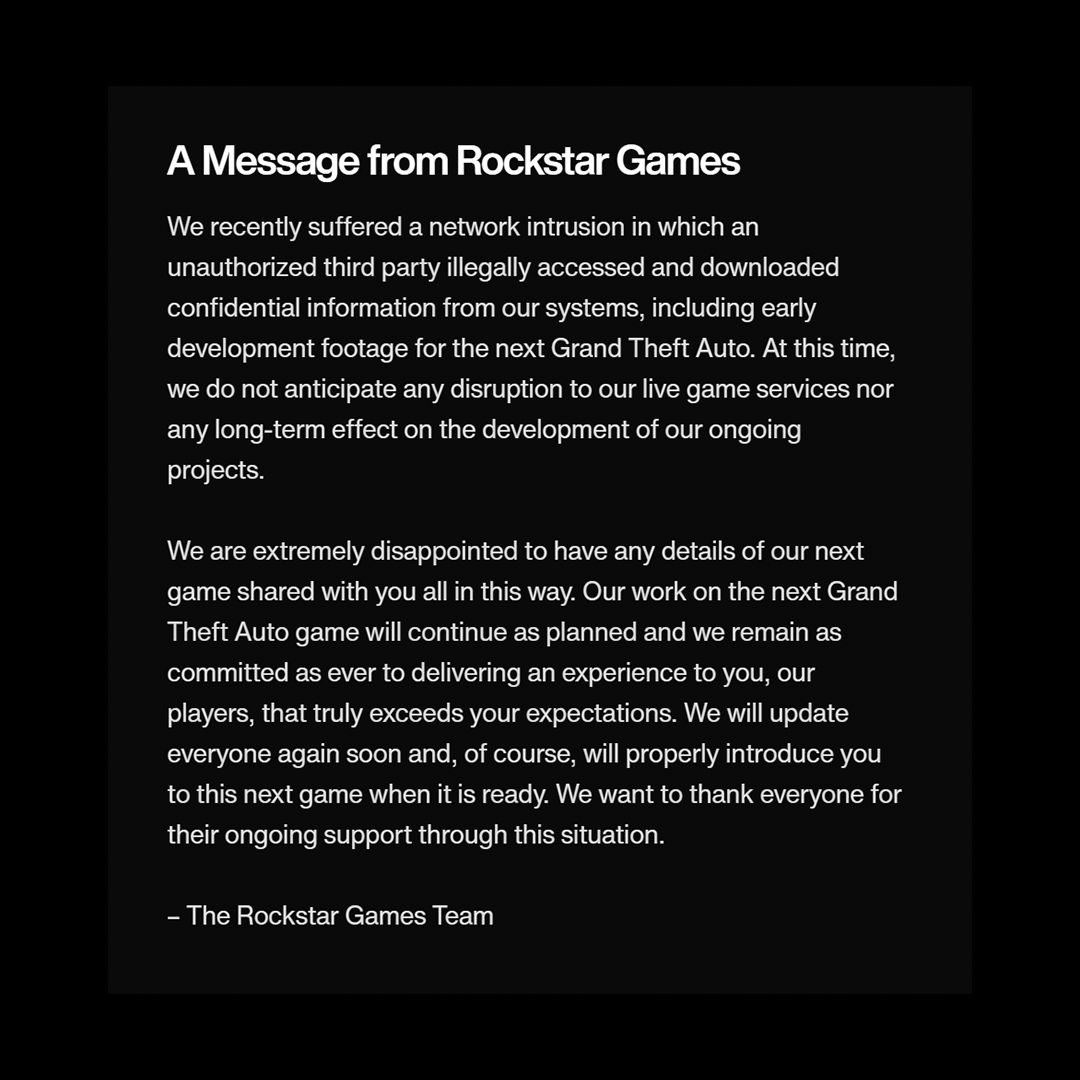 Dev GTA 6 sızıntısı hakkında Rockstar'dan açıklama geldi Dev GTA 6 sızıntısı