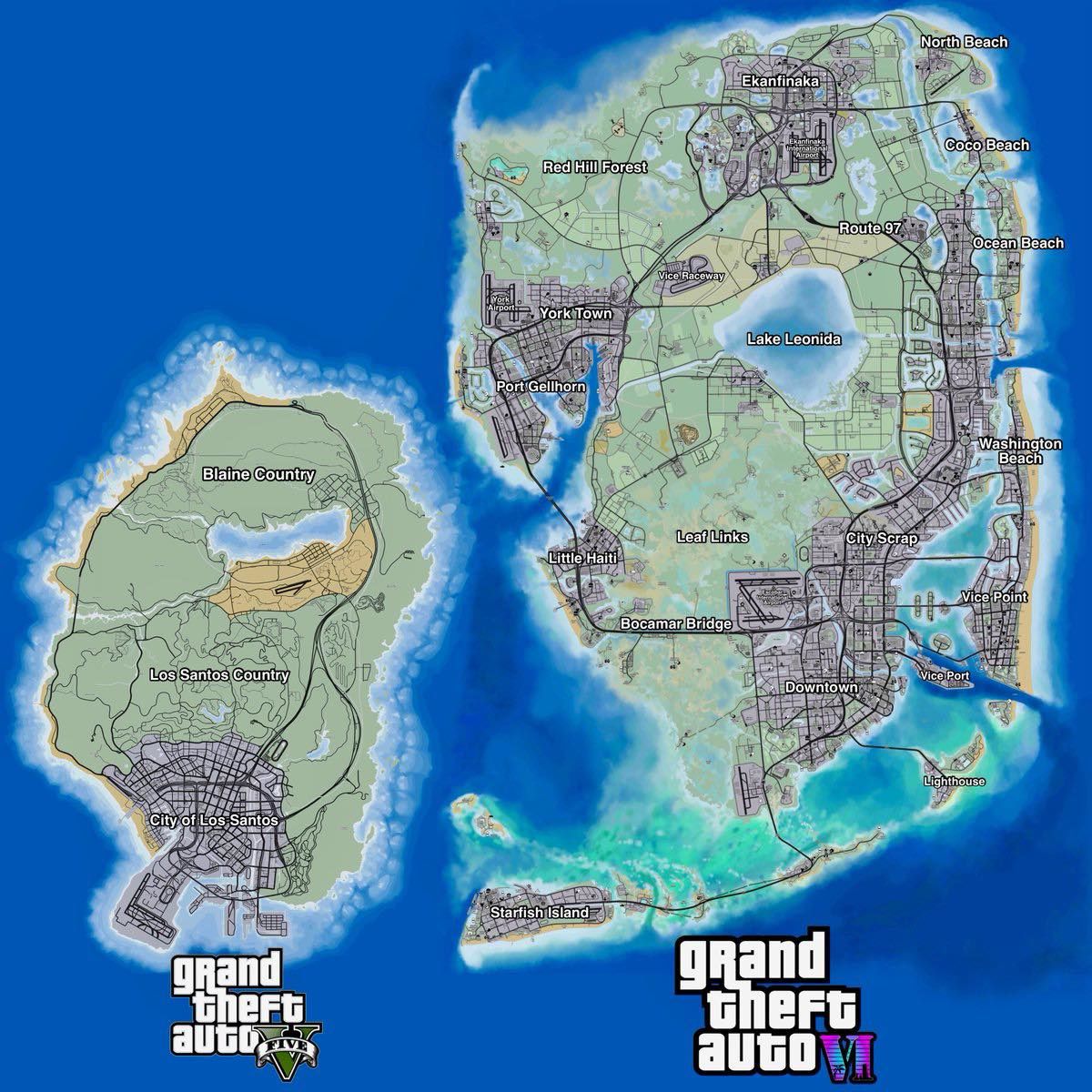 Sızdırılan GTA 6 haritası, GTA 5 Sızdırılan GTA 6 haritası, GTA 5