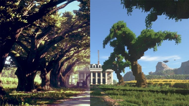 RDR2 Braithwaite Manor bölümü Minecraft'ta tasarlandı RDR2 Braithwaite Manor bölümü Minecraft'ta tasarlandı