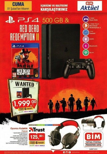 BİM'den Red Dead Redemption 2 ve PlayStation 4 hamlesi geldi BİM'den Red Dead Redemption 2 ve PlayStation 4 hamlesi geldi
