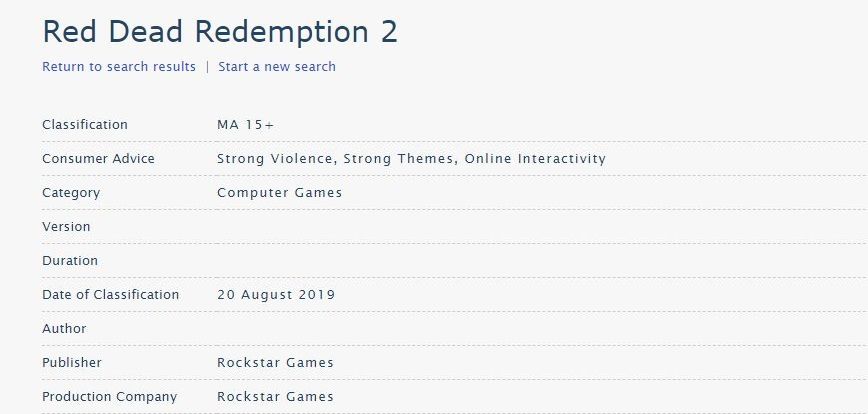 Red Dead Redemption 2'nin PC versiyonu derecelendirildi Red Dead Redemption 2'nin PC versiyonu derecelendirildi