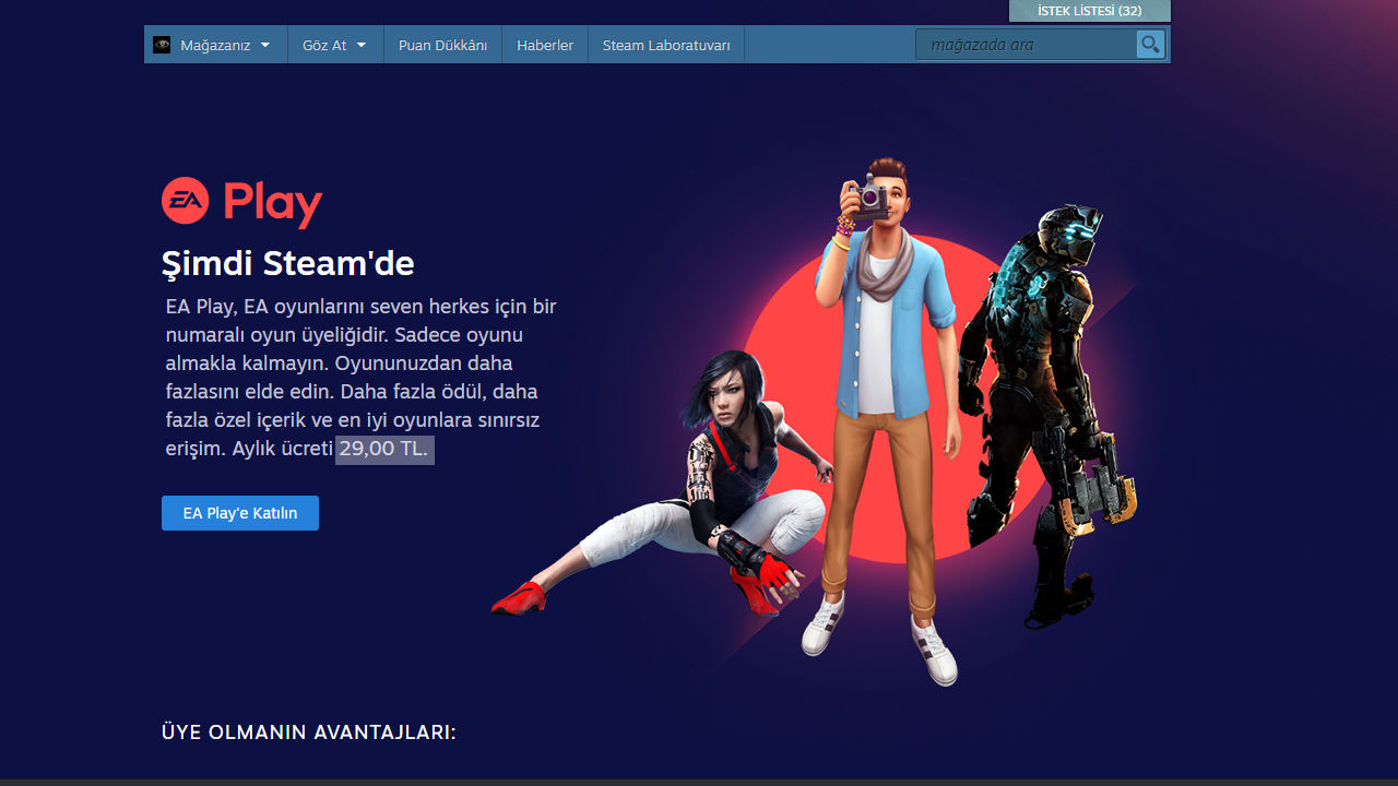 EA Play Steam fiyatı yükseldi