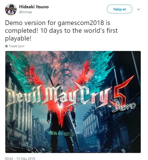 Devil May Cry 5'in Demosu, Gamescom 2018'de yer alacak Devil May Cry 5'in Demosu, Gamescom 2018'de yer alacak