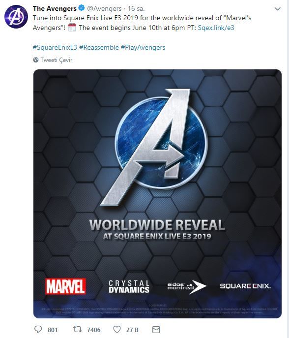 Avengers oyununun E3 2019 fuarında gösterileceği açıklandı