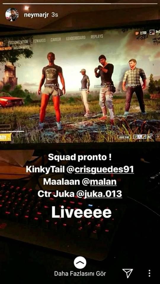 Yıldız futbolcu Neymar PUBG oyuncusu olduğunu belirtmiş durumda.