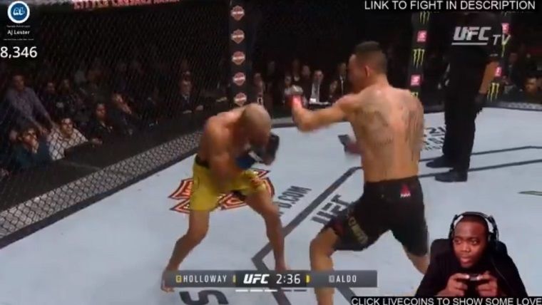 Yayında canlı UFC izleyerek oynuyormuş gibi yaptı Yayında canlı UFC izleyerek oynuyormuş gibi yaptı