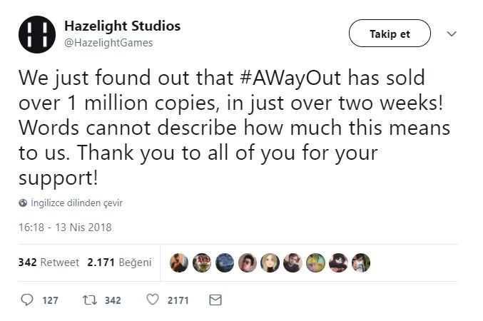 Hikaye tabanlı A Way Out, bugüne kadar kaç adet satmayı başardı? Hikaye tabanlı A Way Out, bugüne kadar kaç adet satmayı başardı?