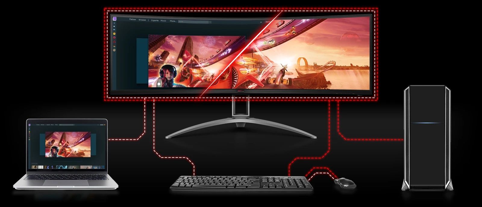 AOC, 32:9 formatında 120 Hz oyuncu monitörünü duyurdu AOC, 32:9 formatında 120 Hz oyuncu monitörünü duyurdu