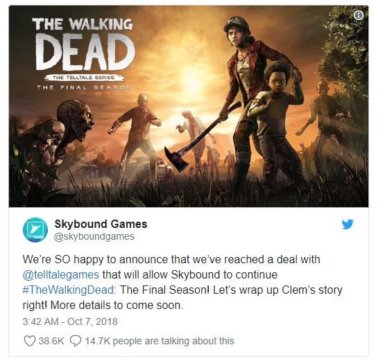 The Walking Dead: The Final Season yeni yuvasını buldu The Walking Dead: The Final Season yeni yuvasını buldu