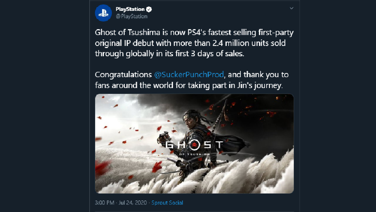 Ghost of Tsushima en hızlı satan PS4 özel oyunu oldu Ghost of Tsushima en hızlı satan PS4 özel oyunu oldu
