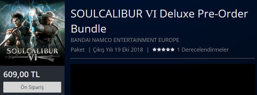 SoulCalibur VI'nın PS Store ön sipariş fiyatı dudak uçuklatıyor SoulCalibur VI'nın PS Store ön sipariş fiyatı dudak uçuklatıyor