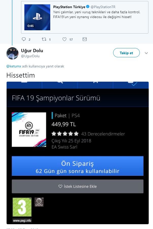 FIFA 19'un fiyatı yok artık dedirtiyor FIFA 19'un fiyatı yok artık dedirtiyor