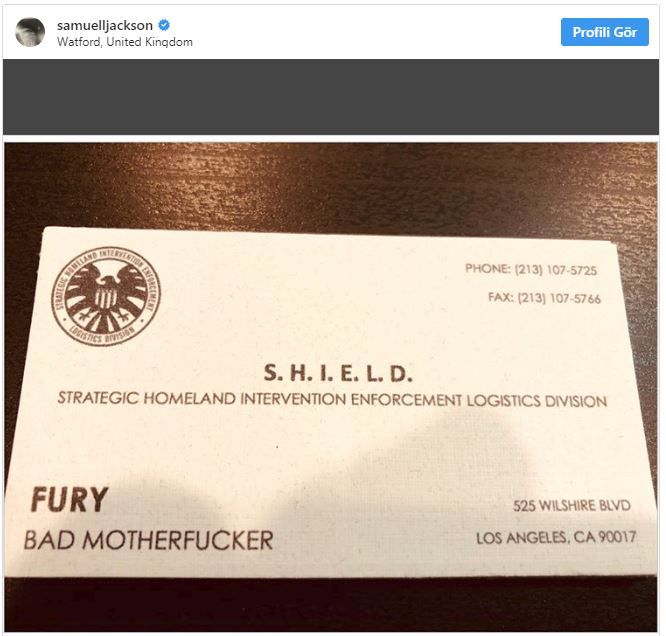 Nick Fury'nin S.H.I.E.L.D. kartviziti tam da beklendiği gibi Nick Fury'nin S.H.I.E.L.D. kartviziti tam da beklendiği gibi