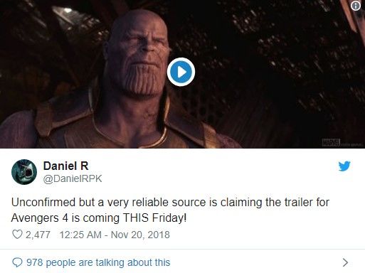 Merak edilen Avengers 4'ün ilk fragmanı Cuma günü gelebilir! Merak edilen Avengers 4'ün ilk fragmanı Cuma günü gelebilir!