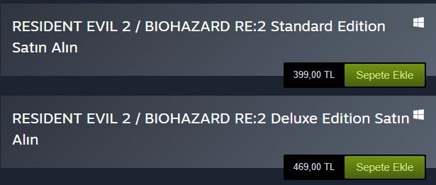 Resident Evil 2 Remake'in PC sürümünde şaşırtıcı fiyat artışı Resident Evil 2 Remake'in PC sürümünde şaşırtıcı fiyat artışı