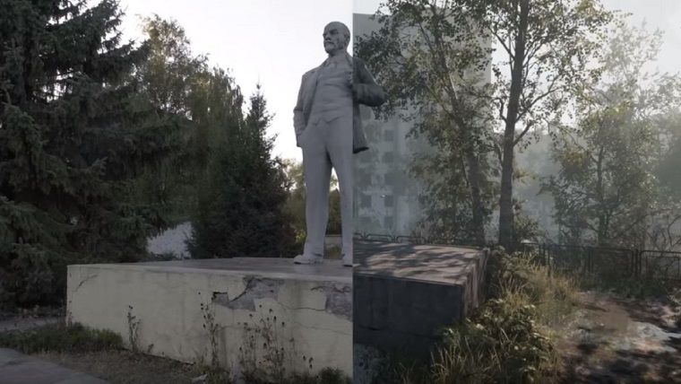 Chernobylite videosunda oyun ve gerçek alanlar karşılaştırılıyor Chernobylite videosunda oyun ve gerçek alanlar karşılaştırılıyor