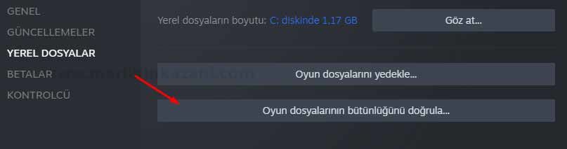 Steam dosya bütünlüğü