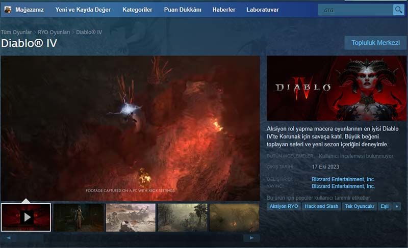 Diablo 4 Steam Mağazasında Diablo 4 Steam Mağazasında
