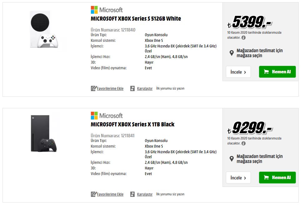 Xbox Series S ve Xbox Series X Türkiye fiyatı sızdırıldı Xbox Series S ve Xbox Series X Türkiye fiyatı sızdırıldı