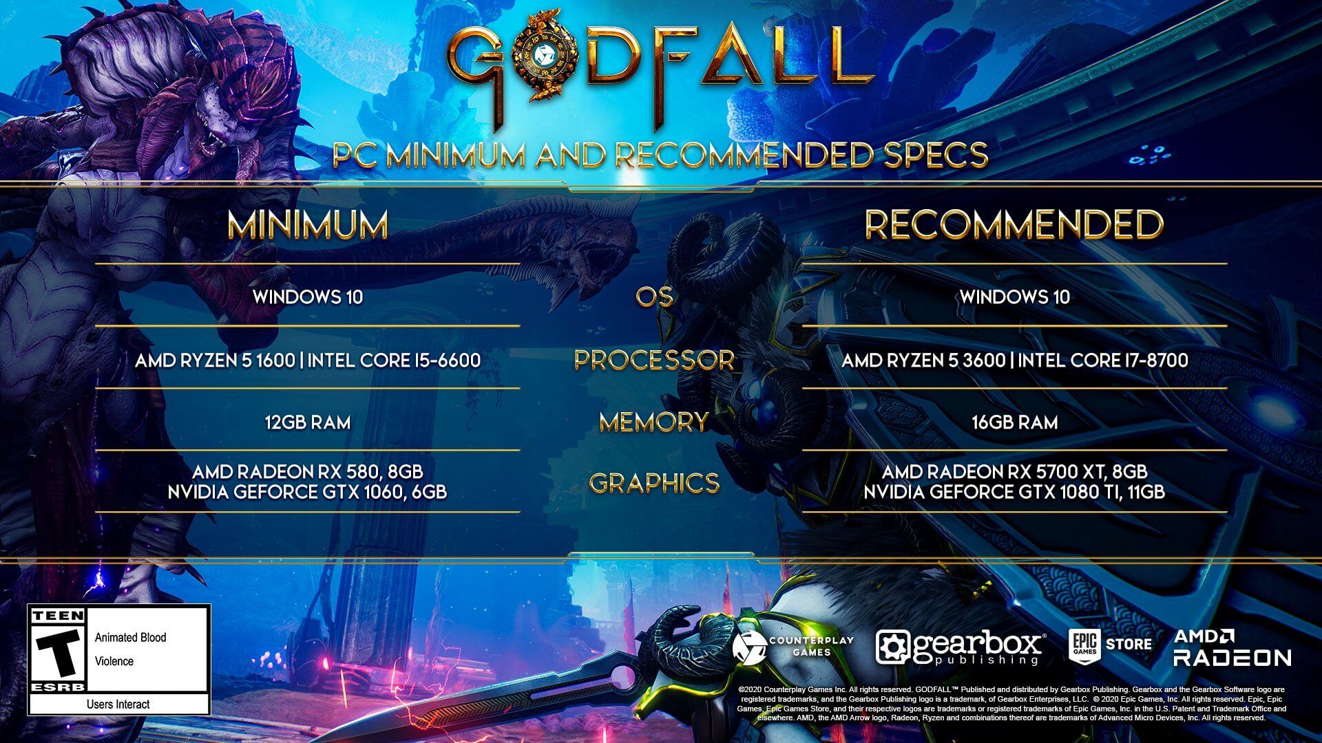 Godfall sistem gereksinimleri açıklandı Godfall sistem gereksinimleri açıklandı