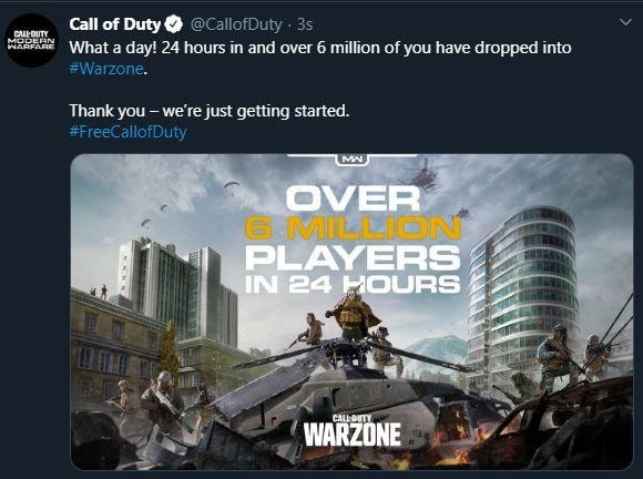 Call of Duty: Warzone ilk 24 saatte kaç kişi oynadı? Call of Duty: Warzone ilk 24 saatte kaç kişi oynadı?