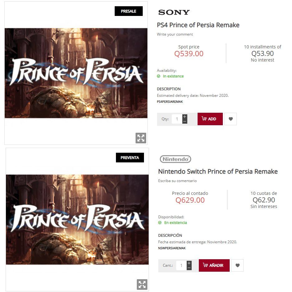 Prince of Persia Remake listelendi Prince of Persia Remake listelendi