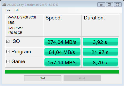 VAVA SSD Touch Taşınabilir SSD - 5 VAVA SSD Touch benchmark sonuçları