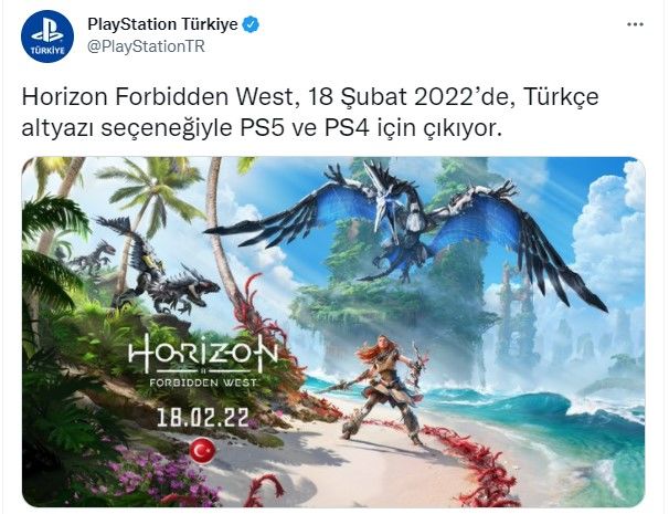 Horizon Forbidden West Türkçe altyazı desteği ile geliyor Horizon Forbidden West Türkçe altyazı desteği ile geliyor