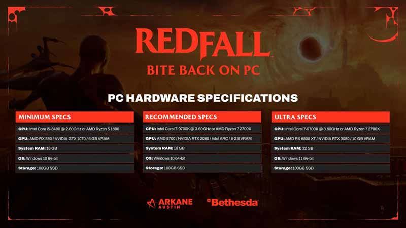PC için Redfall sistem gereksinimleri açıklandı PC için Redfall sistem gereksinimleri açıklandı