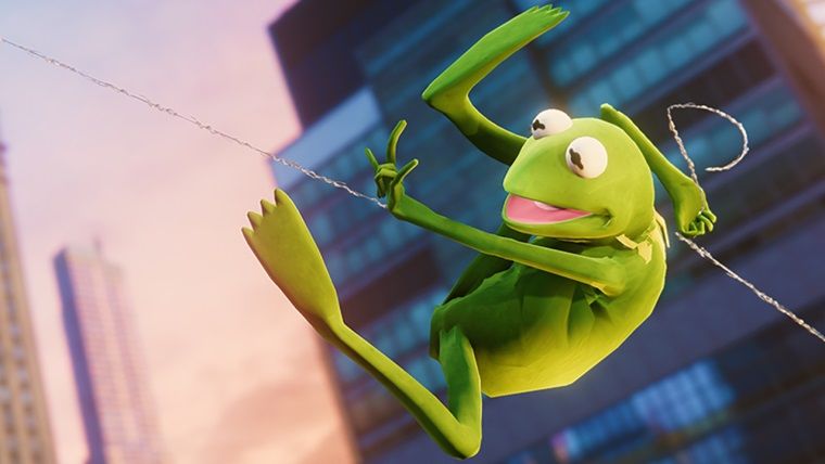 Spider-Man Remastered'ı Kermit the Frog olarak oynayın Spider-Man Remastered'ı Kermit the Frog olarak oynayın