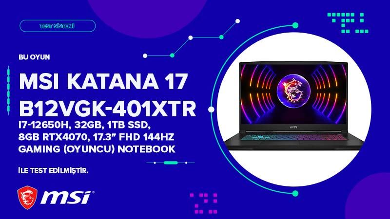 MSI Katana 17 B12VGK-401XTR i7-12650H 32GB 1TB SSD 8GB RTX4070 17.3¨ FHD 144Hz FreeDos Gaming (Oyuncu) Notebook MSI Katana 17 B12VGK-401XTR i7-12650H 32GB 1TB SSD 8GB RTX4070 17.3 FHD 144Hz FreeDos Gaming (Oyuncu) Notebook