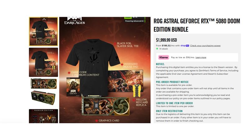 ROG RTX 5080 DOOM EDITION Bundle Tanıtıldı ROG RTX 5080 DOOM EDITION Bundle Tanıtıldı