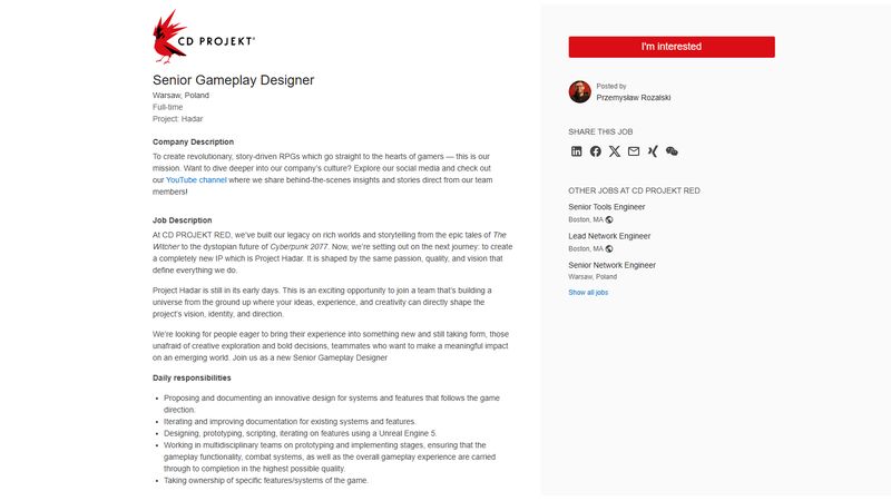 Project Hadar Detayları CDPR İlanında Ortaya Çıktı Project Hadar Detayları CDPR İlanında Ortaya Çıktı