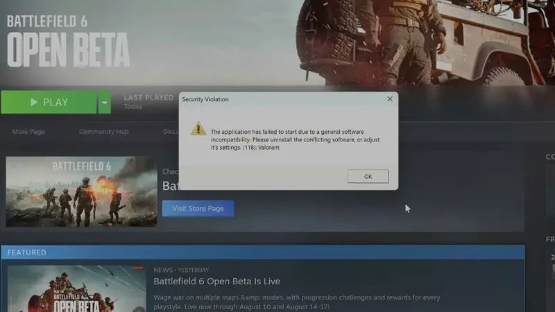 Battlefield 6 ve Valorant Aynı Anda Çalışmıyor Battlefield 6 ve Valorant Aynı Anda Çalışmıyor