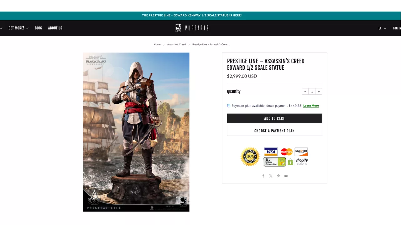 2,999 Dolarlık Edward Kenway Heykeli Duyuruldu 2,999 Dolarlık Edward Kenway Heykeli Duyuruldu
