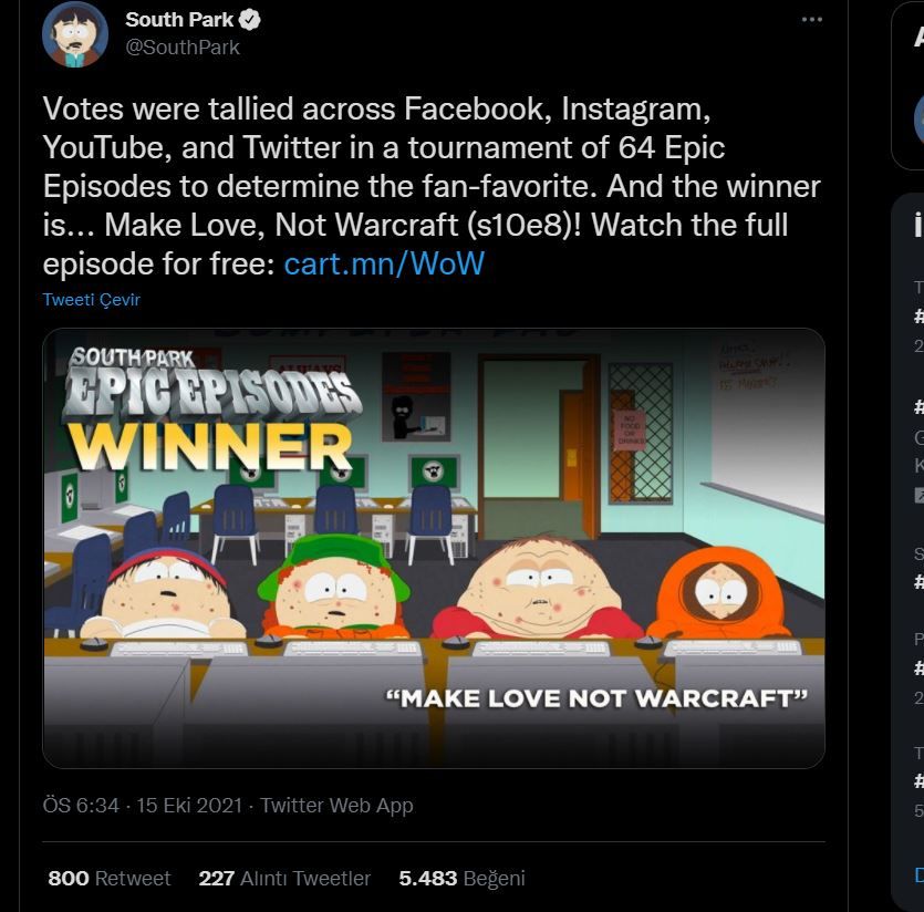 South Park'ın en çok sevilen bölümü Make Love Not Warcraft oldu - 1 Make Love Not Warcraft