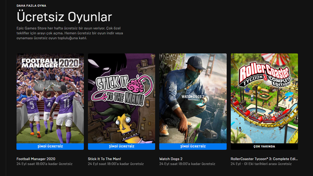 Epic Games ücretsiz oyunları: Watch Dogs 2, Football Manager 2020 Epic Games ücretsiz oyunları: Watch Dogs 2, Football Manager 2020