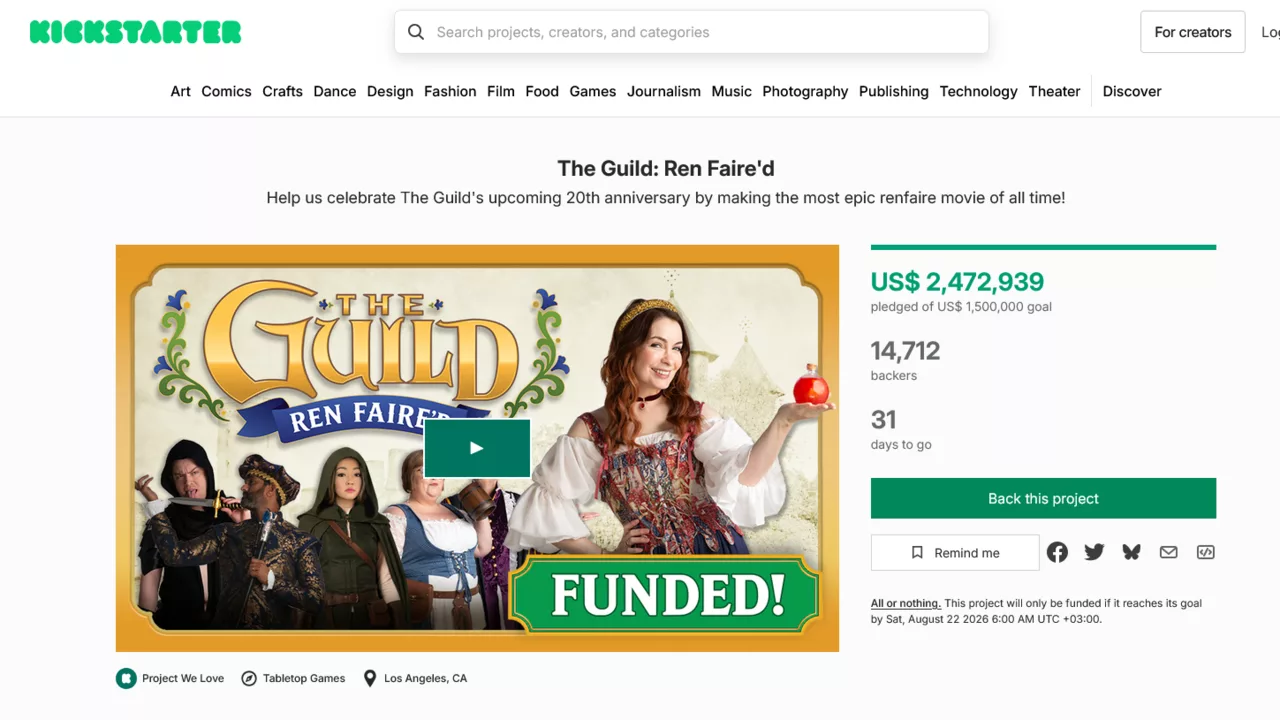 The Guild: Movie Kickstarter Hedefine Yalnızca 5 Saatte Ulaştı The Guild: Movie Kickstarter Hedefine Yalnızca 5 Saatte Ulaştı