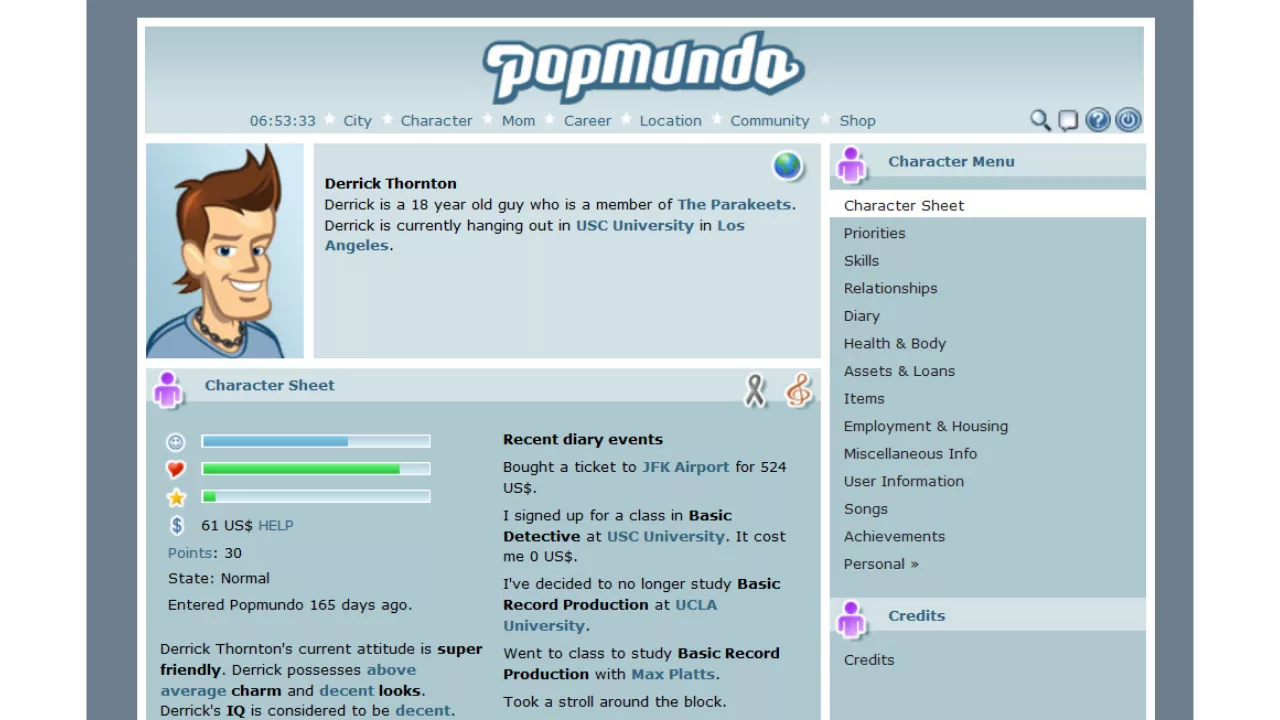 Popmundo Nedir? Nasıl Oynanır? Müzik Kariyerinden Sanal Hayata - 1 Popmundo