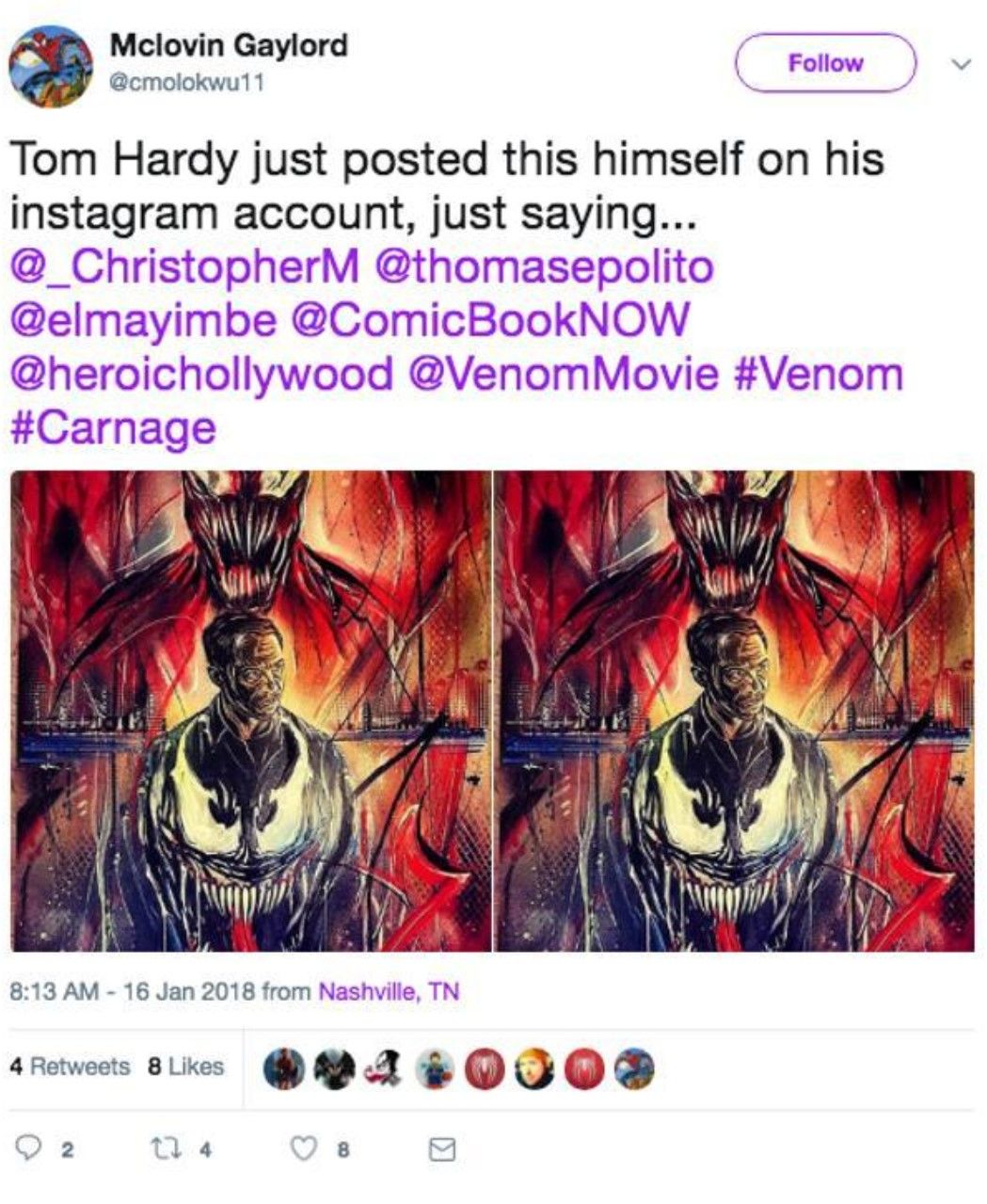 Venom filminde Carnage ve Spider-Man yer alacak! Venom filminde Carnage ve Spider-Man yer alacak!