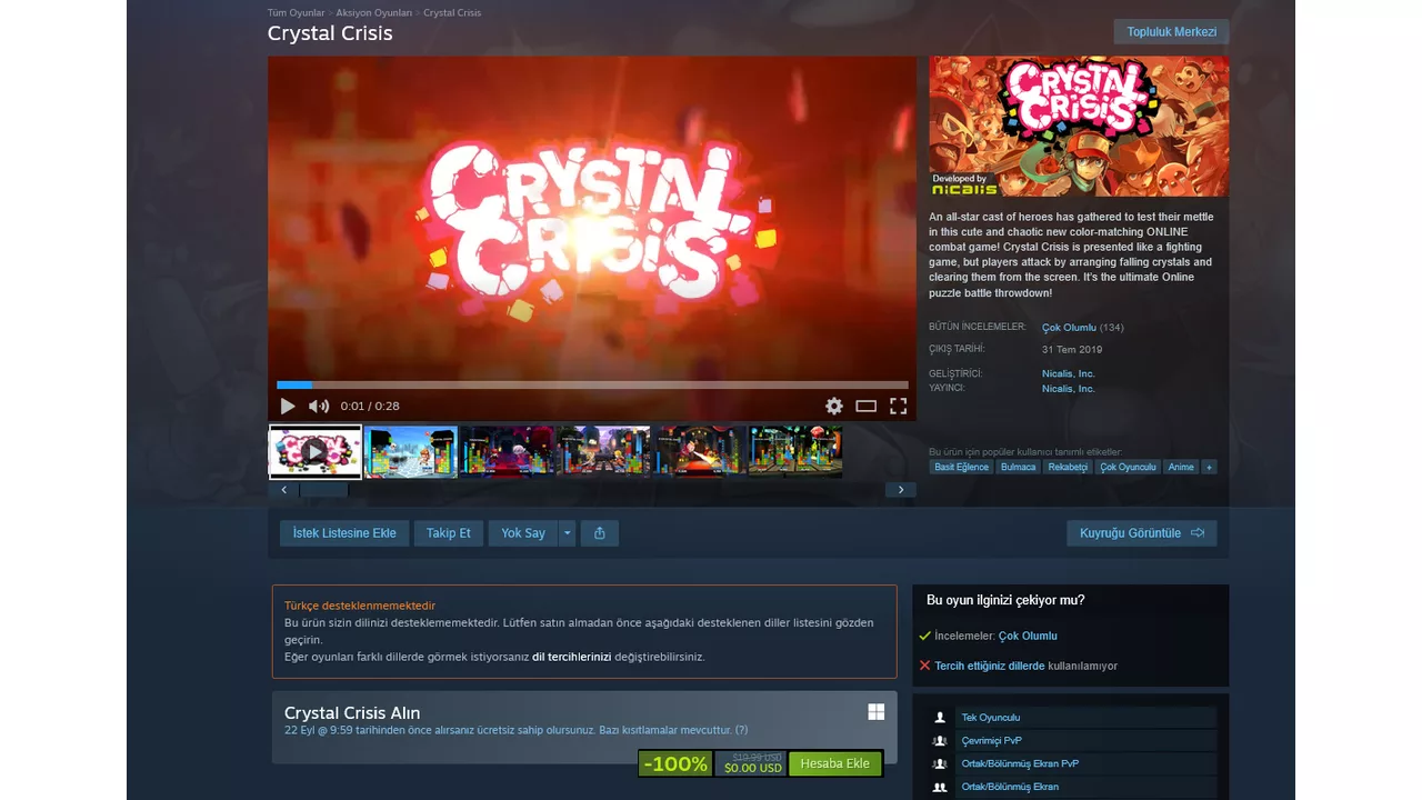 972 TL Değerindeki Aksiyon Oyunu Steam'de Ücretsiz Oldu 972 TL Değerindeki Aksiyon Oyunu Steam