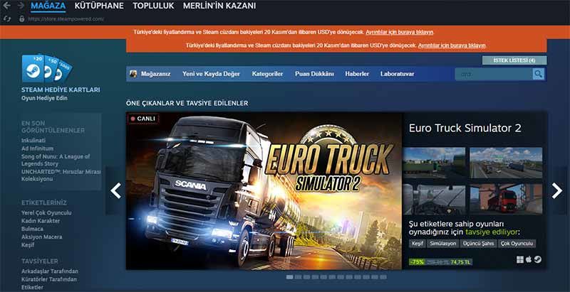 Öncelikle Steam