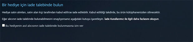 Steam hediye edilen oyunu iade etme Steam hediye oyunu iade etme