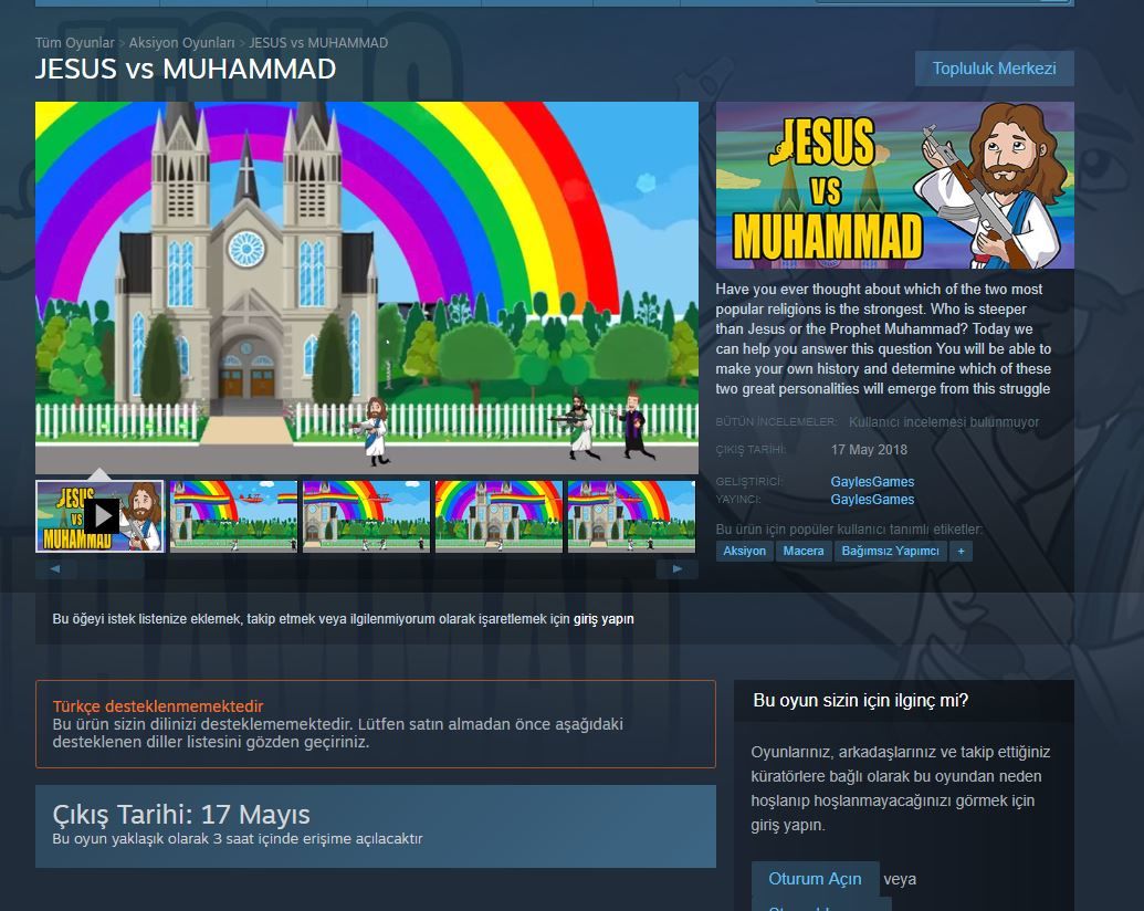 Steam'de yayınlanan Jesus vs Muhammad adlı oyun tepki çekiyor Steam'de yayınlanan Jesus vs Muhammad adlı oyun tepki çekiyor