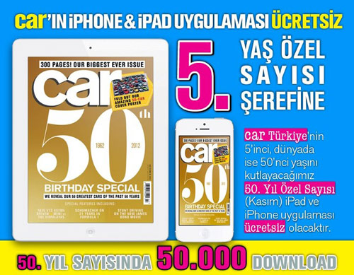 Car Kasım sayısı iPhone ve iPad'lerde 5. yaş şerefine ücretsiz Car Kasım sayısı iPhone ve iPad'lerde 5. yaş şerefine ücretsiz