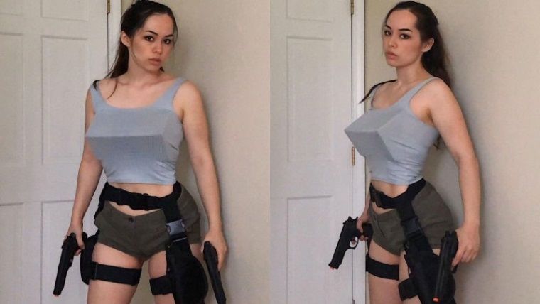 İç açıları toplamı 180 derece olan Tomb Raider cosplayi İç açıları toplamı 180 derece olan Tomb Raider cosplayi