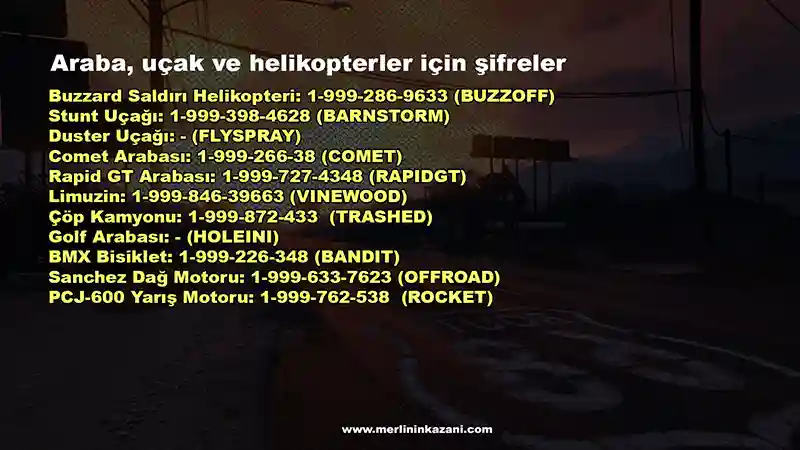 GTA V hileler GTA V Hileleri (Telefon Numaraları ve Şifreler)